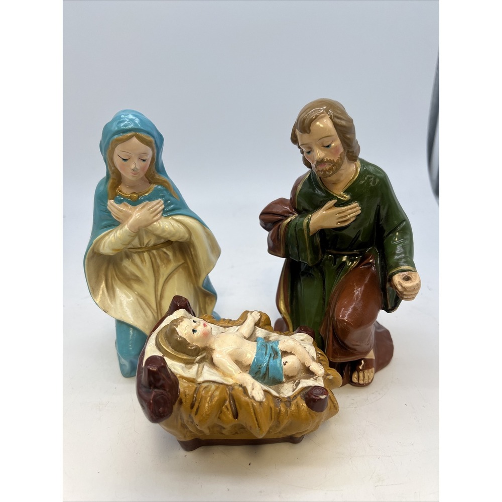 1970's Ardco Nativity Set 3 Pieces Joseph‎ Mary Baby Jesus Vintage
